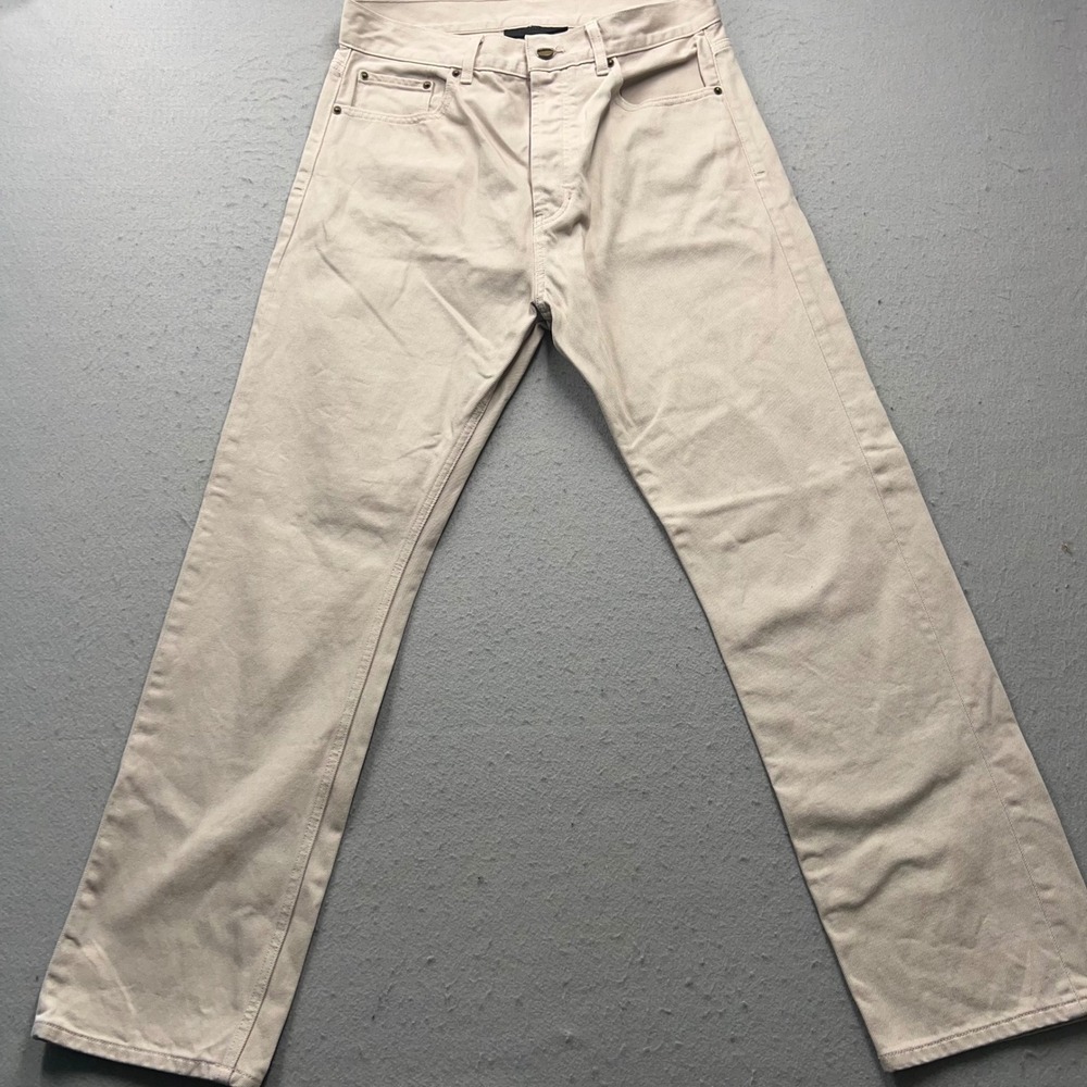 Fear of God Essentials Mens Straight Leg Jeans Tan Beige Cotton Size 30